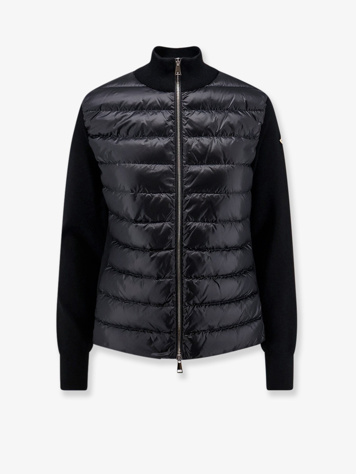 Cardigan/Down Jacket with tricot inserts