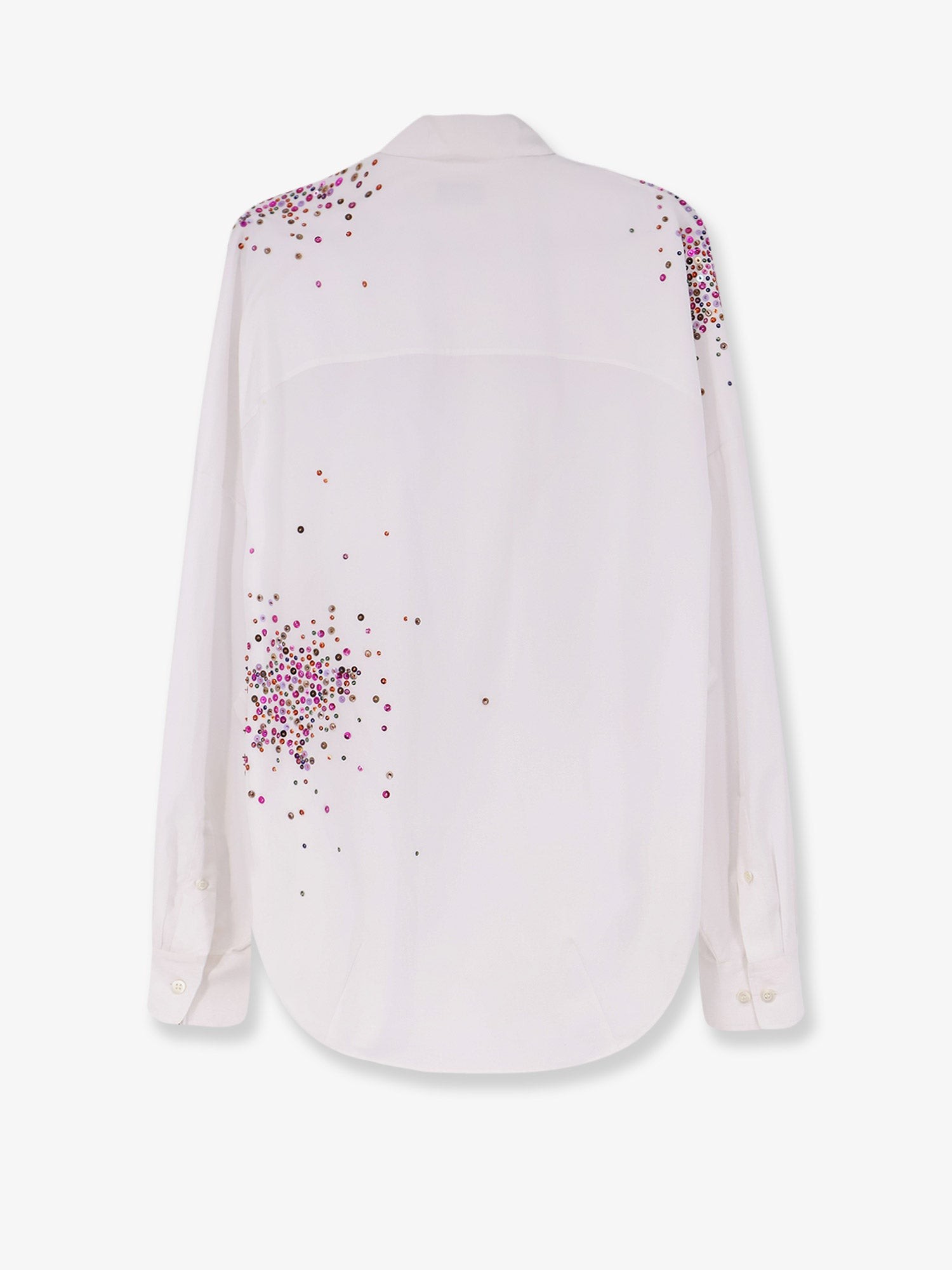 Casia cotton shirt with multicolored sequin detail - Image 2