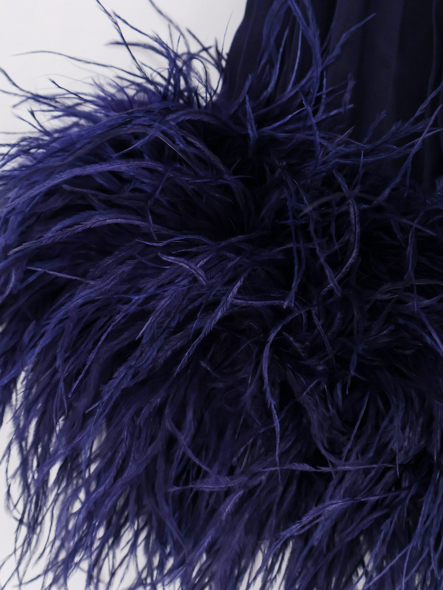 Chiffon long dress with ostrich feathers - Image 3