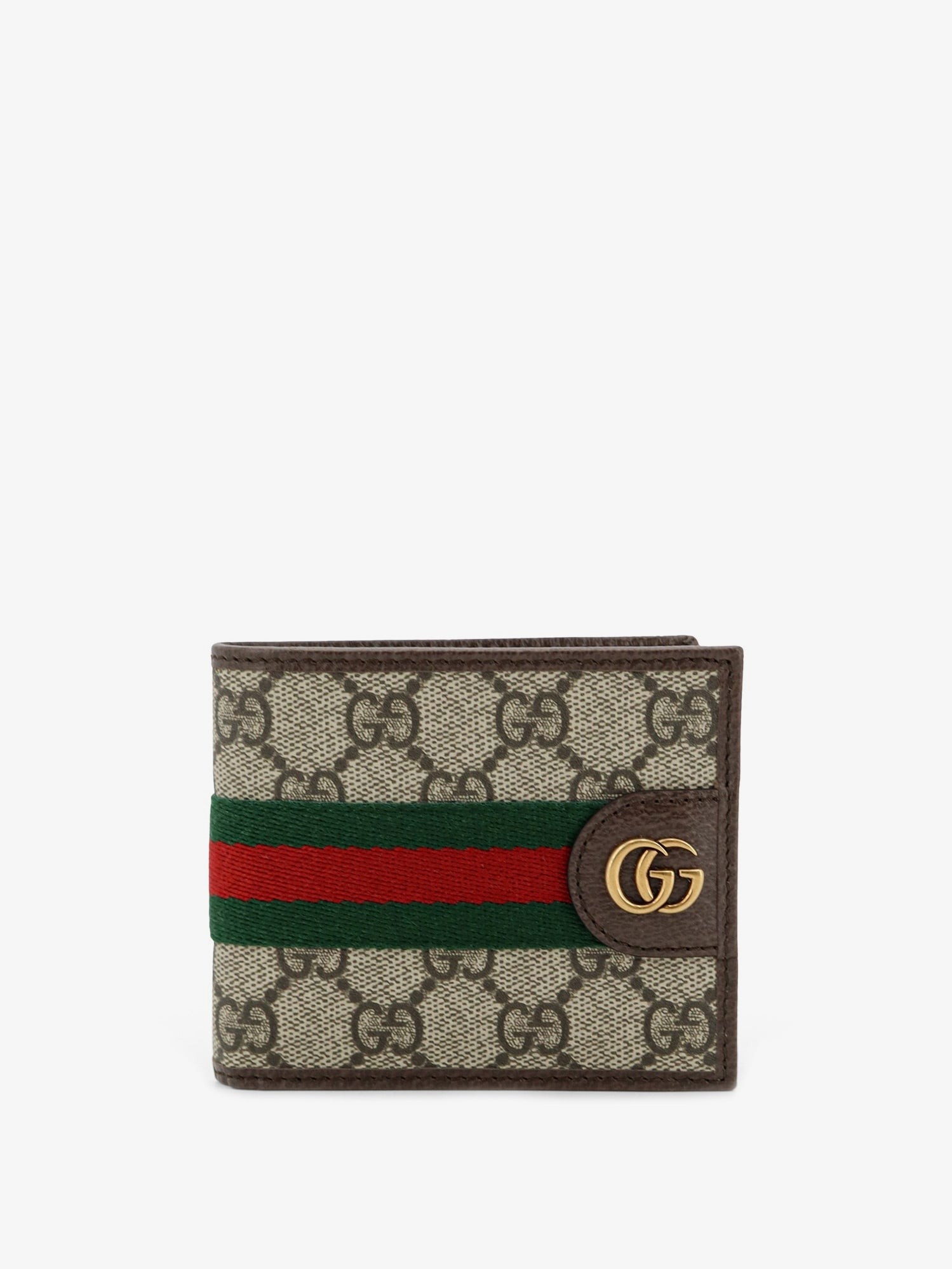 Coated canvas wallet with GG motif