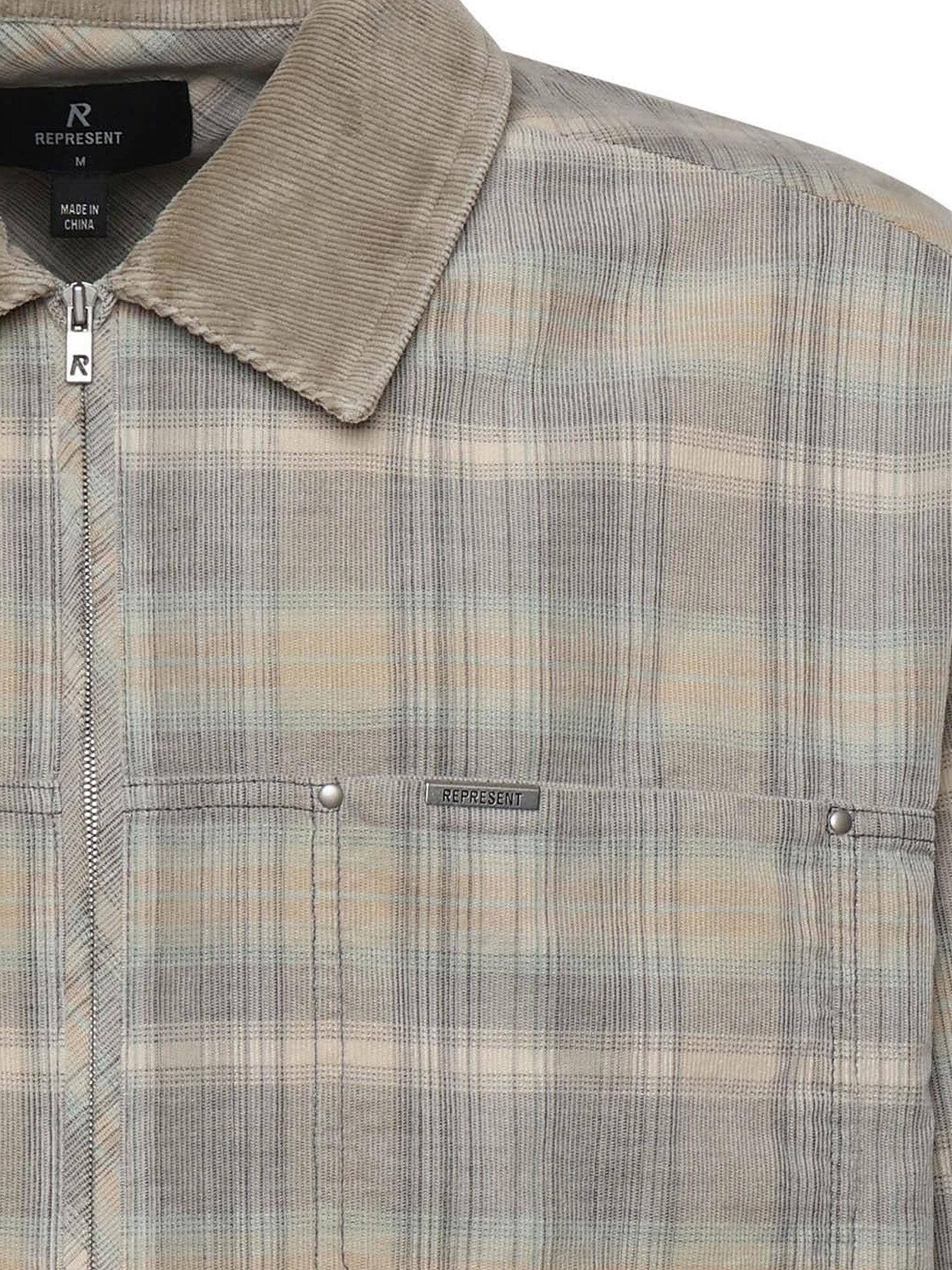 Corduroy shirt with check motif - Image 3
