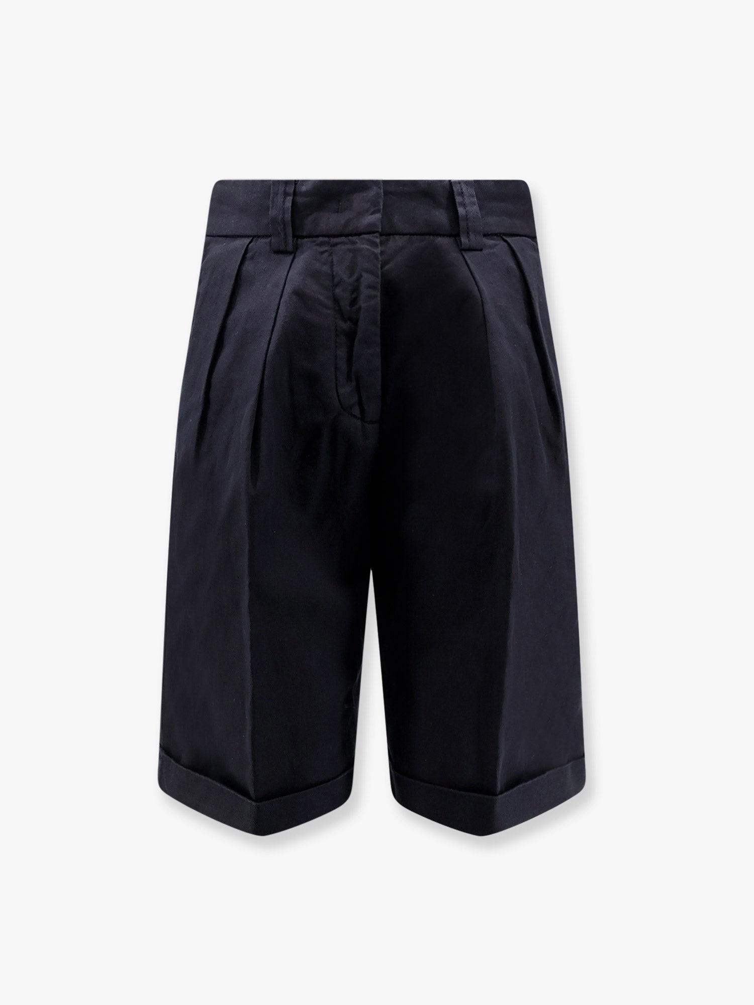 Cotton and linen shorts