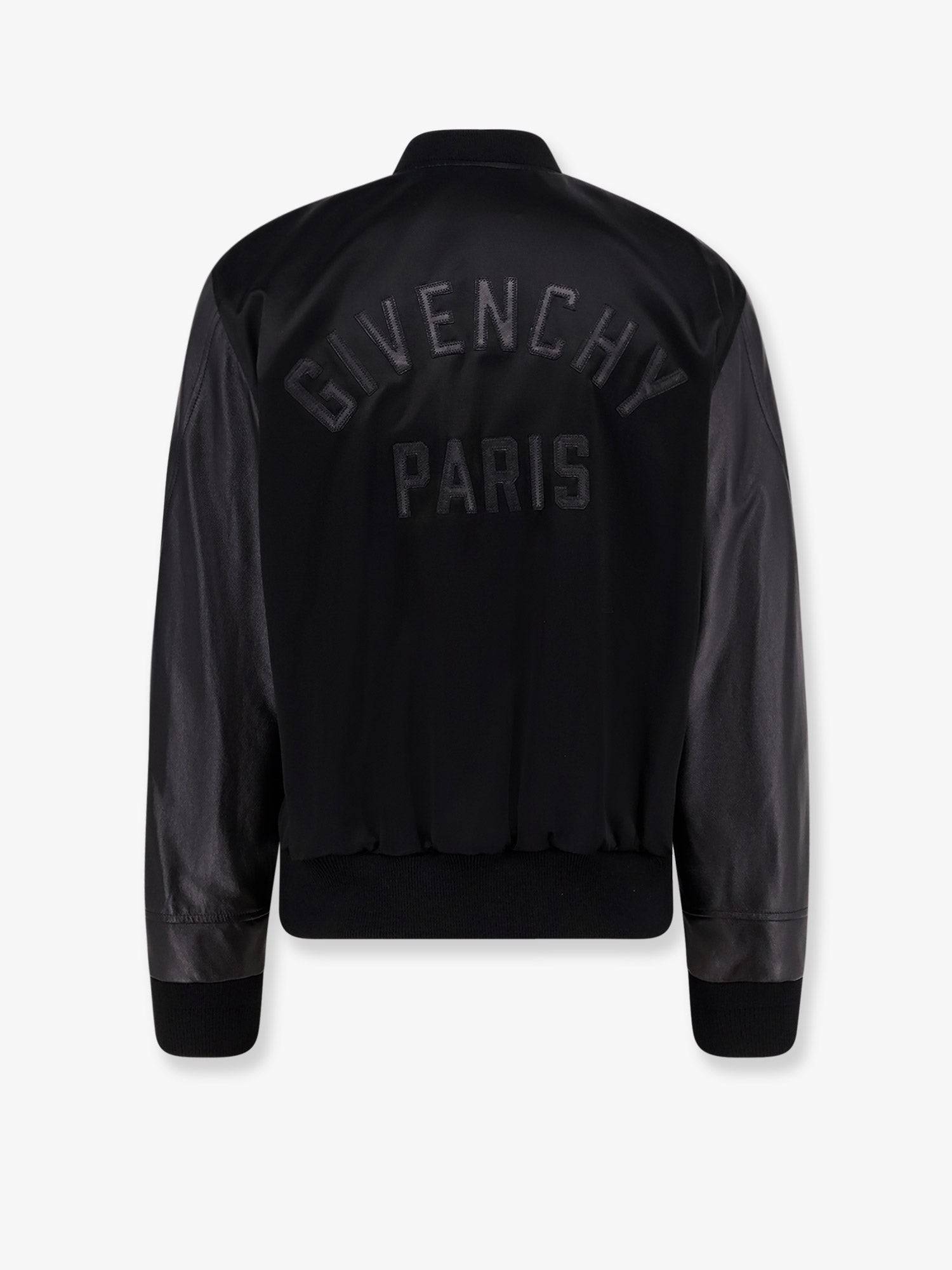 Cotton and nylon jacket with leather sleeves - Image 4