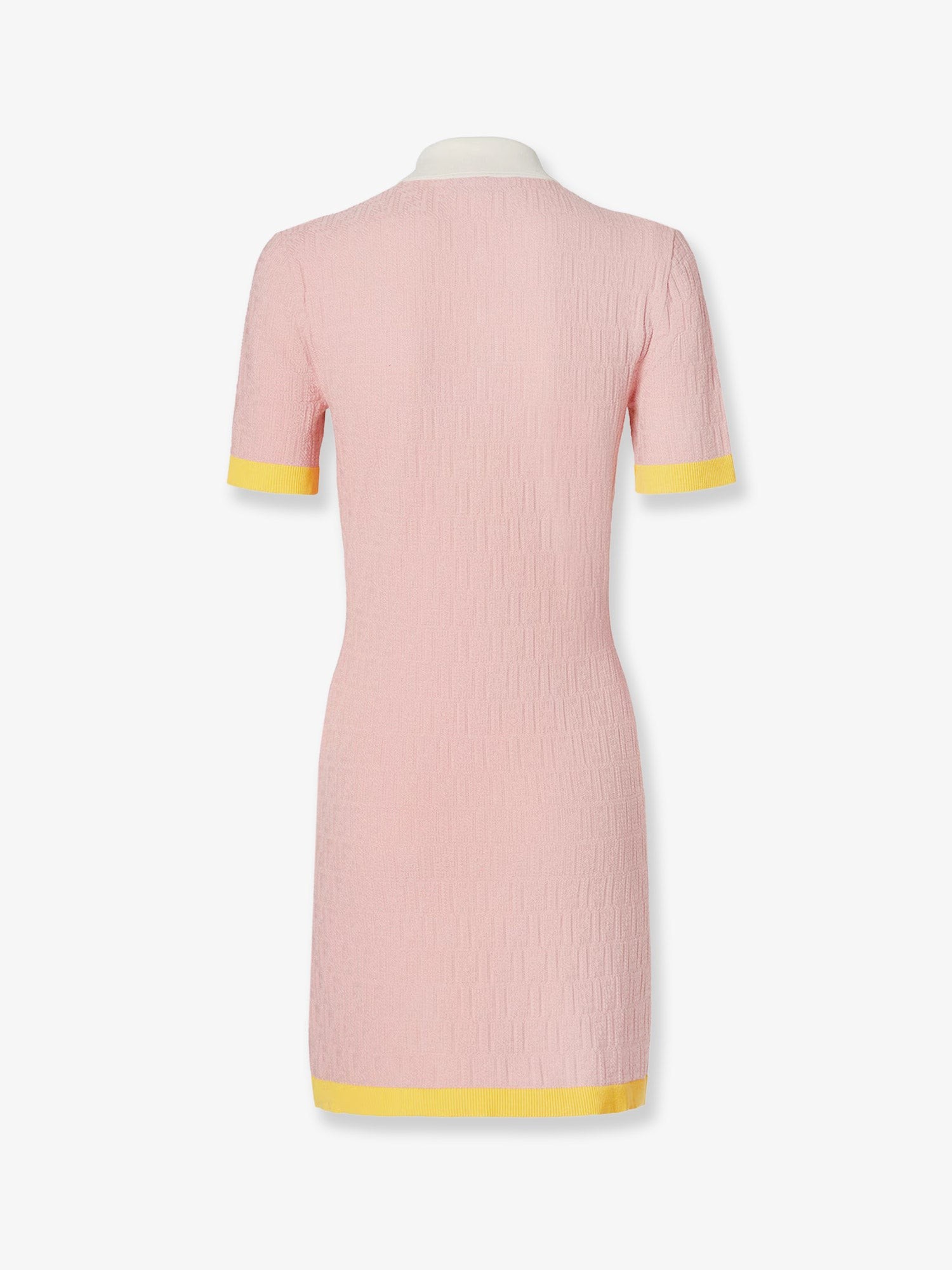 Cotton and silk blend short dress with all-over FF motif - Image 4