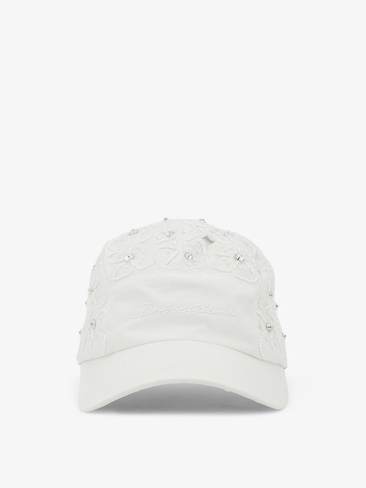 Cotton hat with all-over floral embroidery