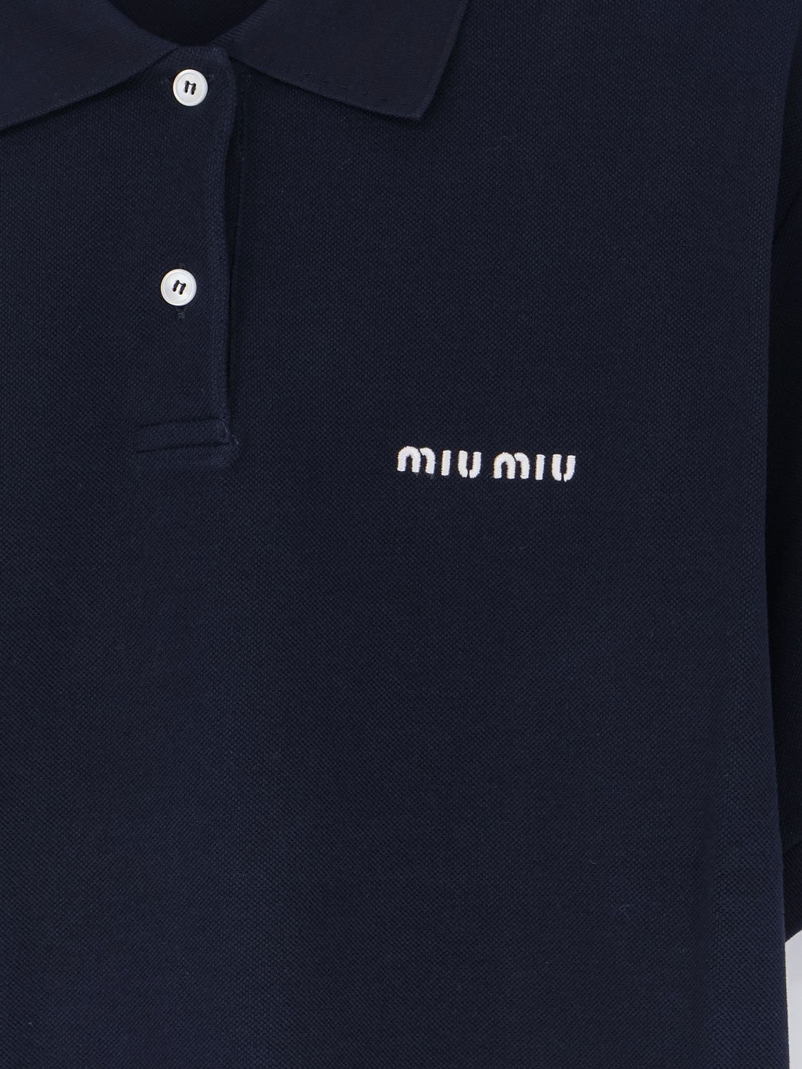 Cotton polo shirt with front embroidered logo - Image 3