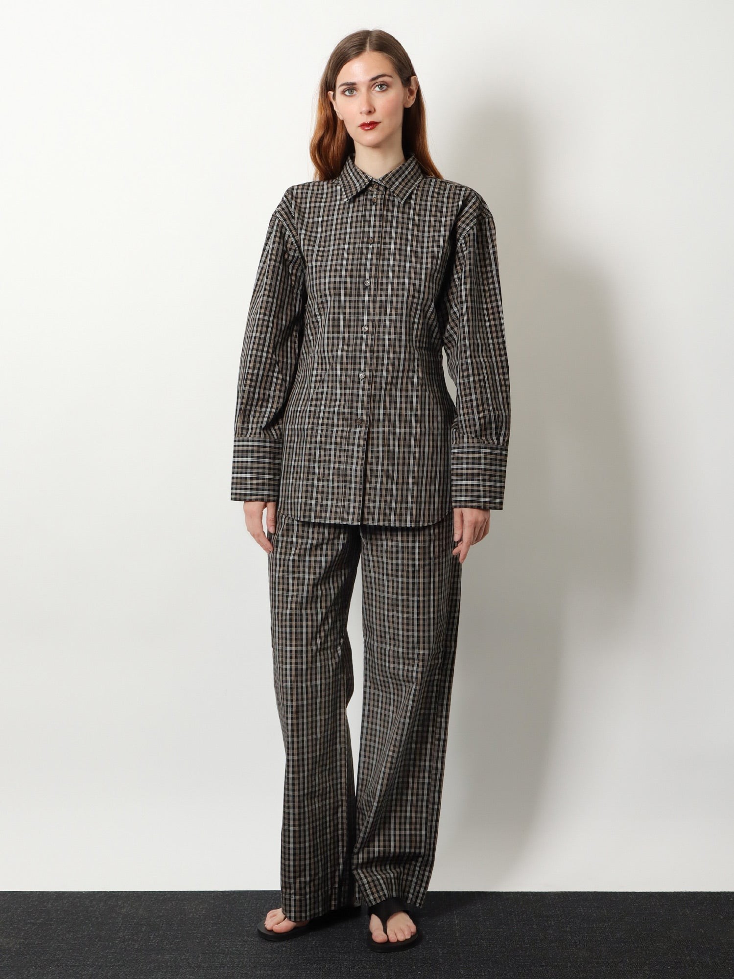 Cotton shirt with check pattern - Image 2