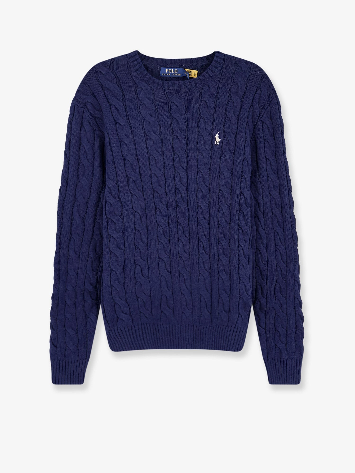 Cotton sweater with embroidered logo on the front