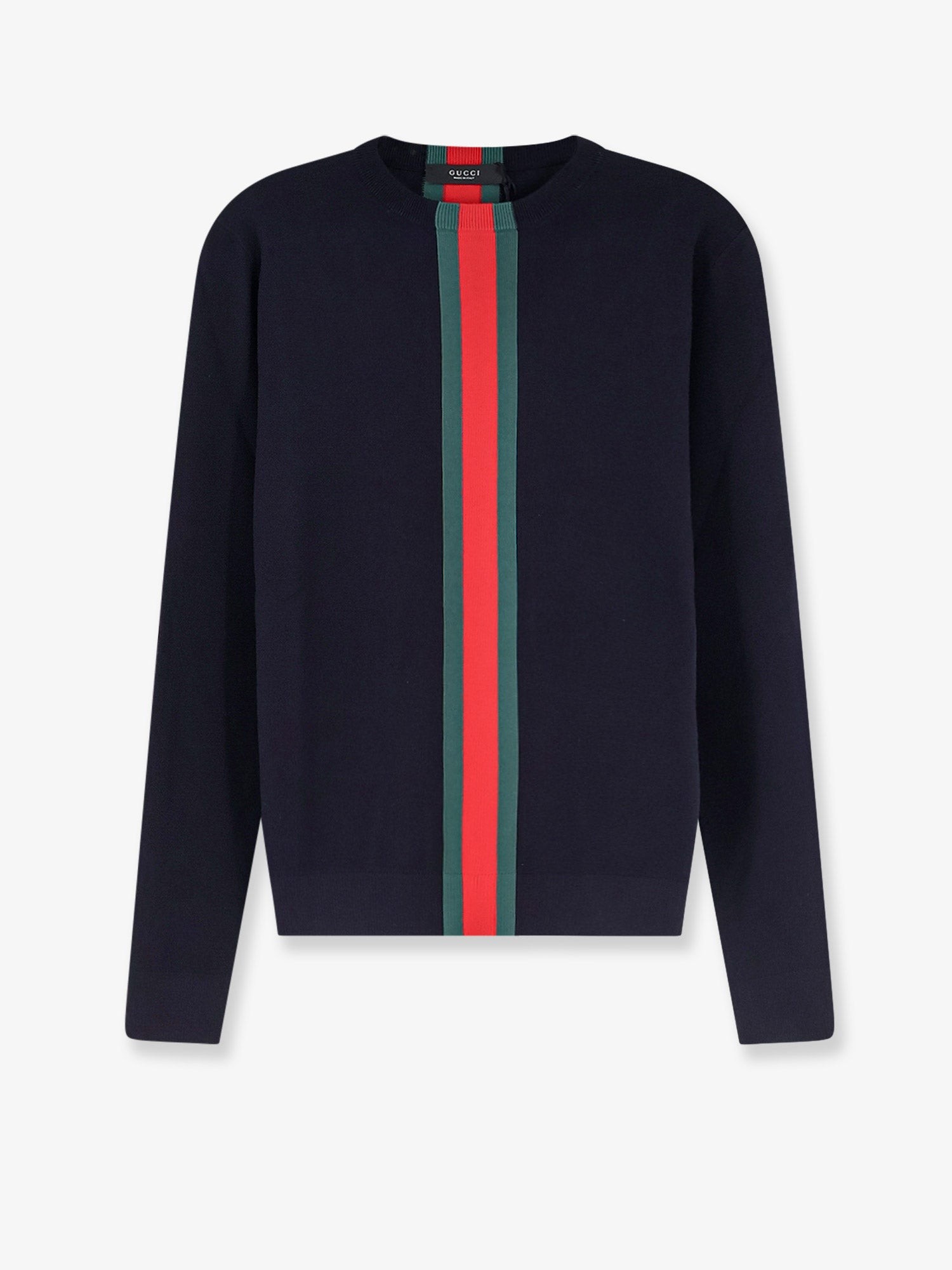 Cotton sweater with Nastro Web inlay