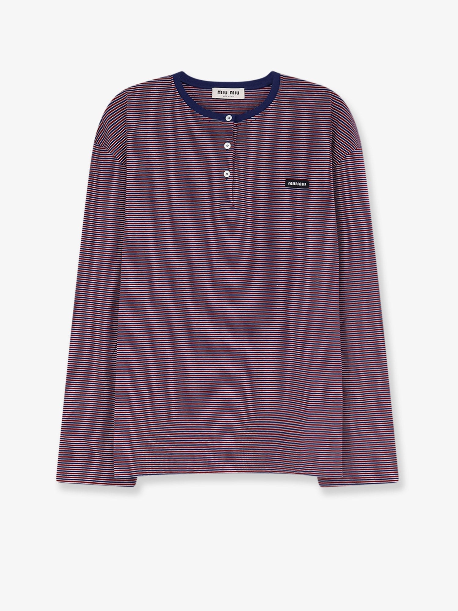 Cotton T-shirt with striped pattern