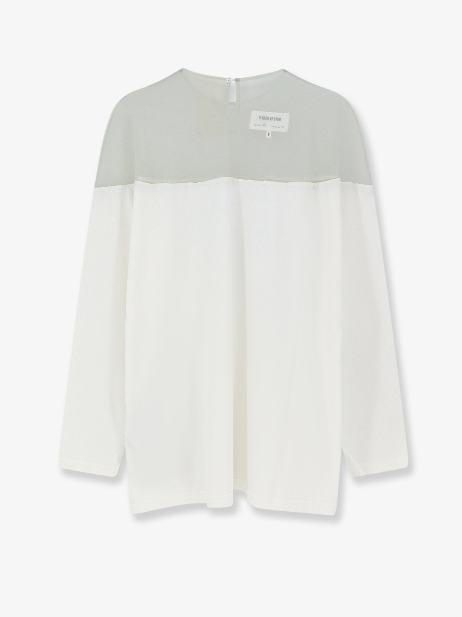 Cotton t-shirt with voile insert - Image 2