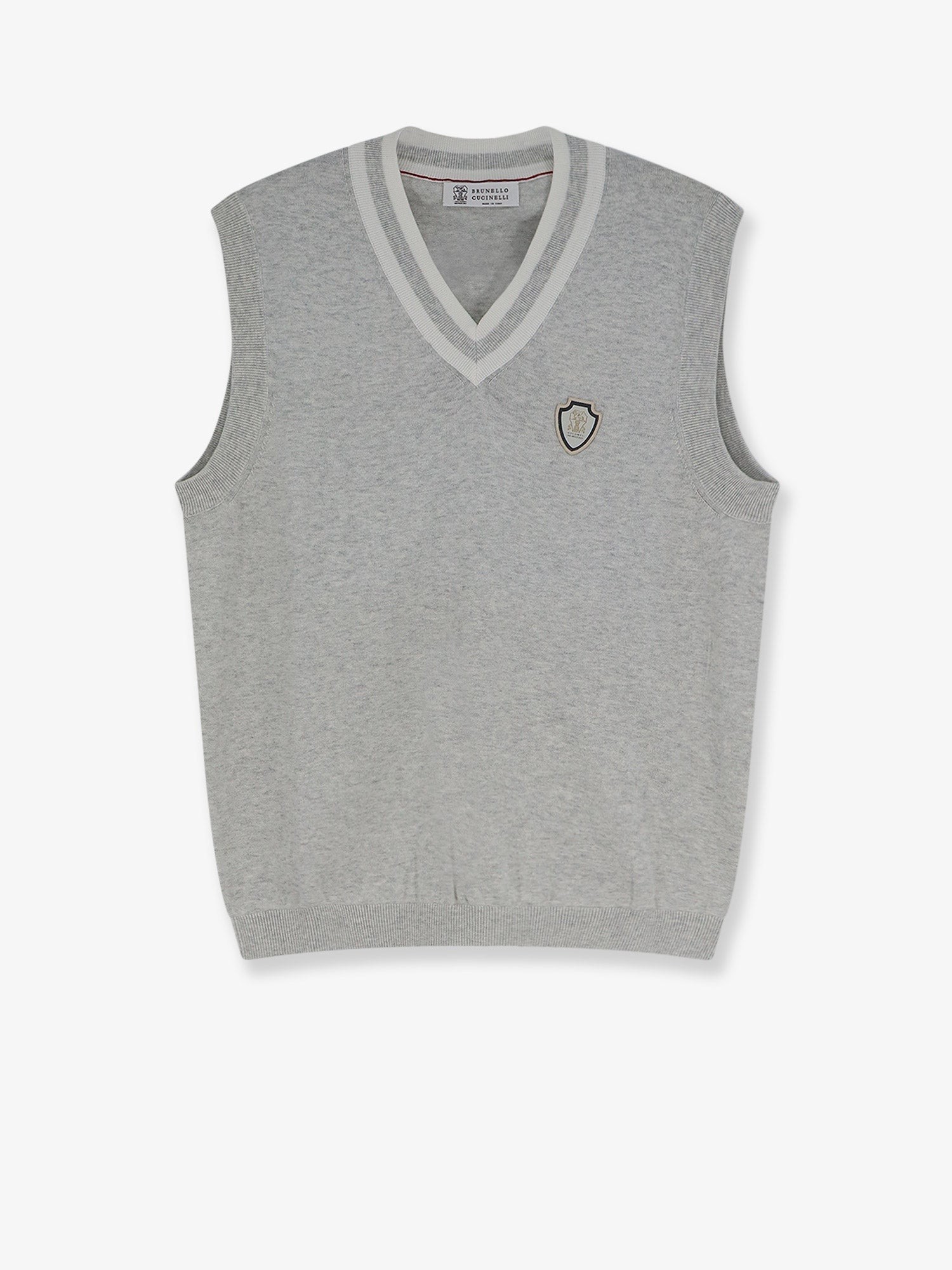 Cotton vest with front logo patch