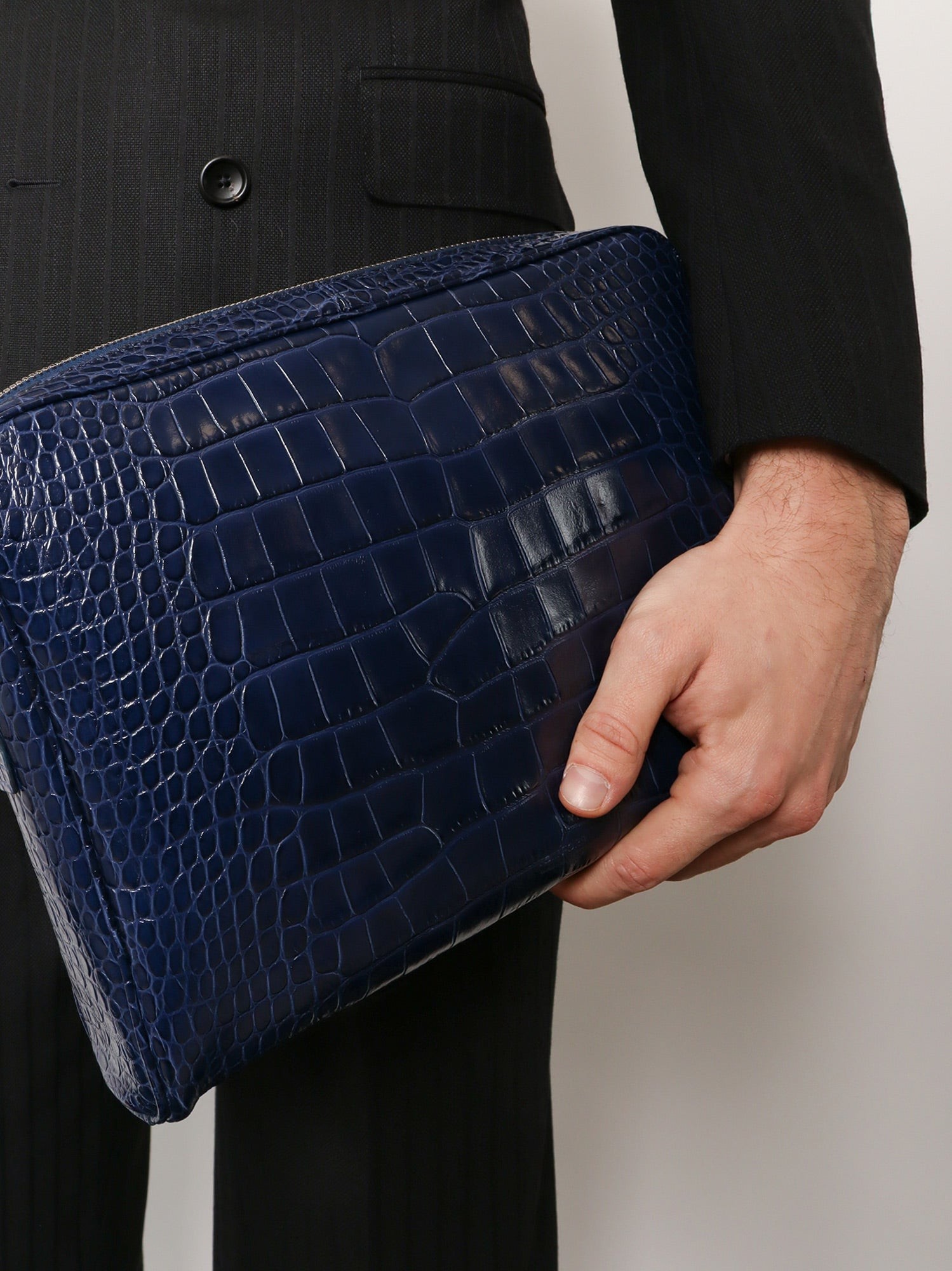 Croco print leather laptop pouch - Image 2