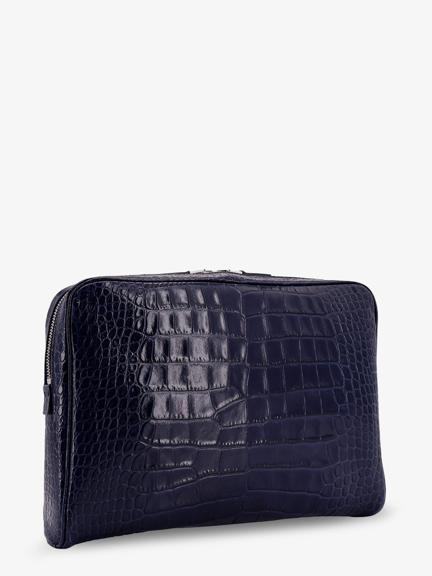 Croco print leather laptop pouch - Image 4