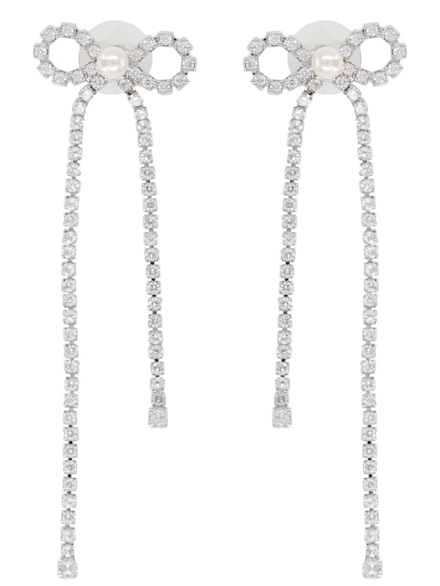 "CRYSTAL DROPLET BOW" EARRINGS