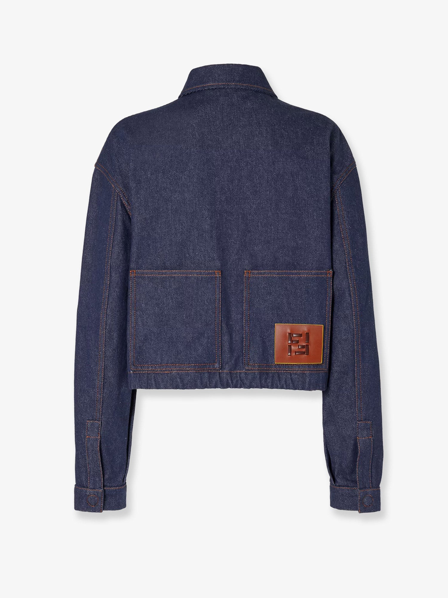 Denim jacket with front embroidered logo - Image 2