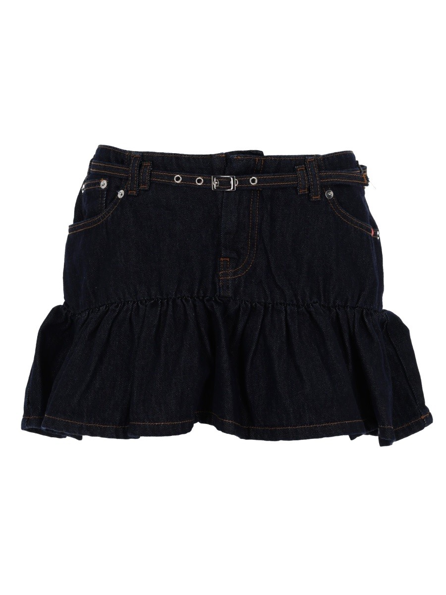 DENIM MINISKIRT WITH BELT