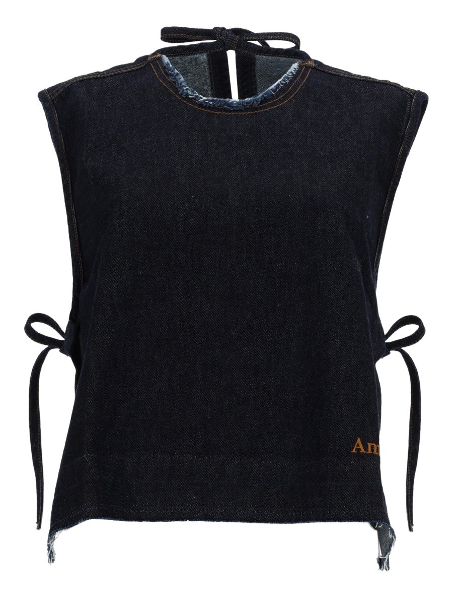 DENIM SLEEVELESS TOP