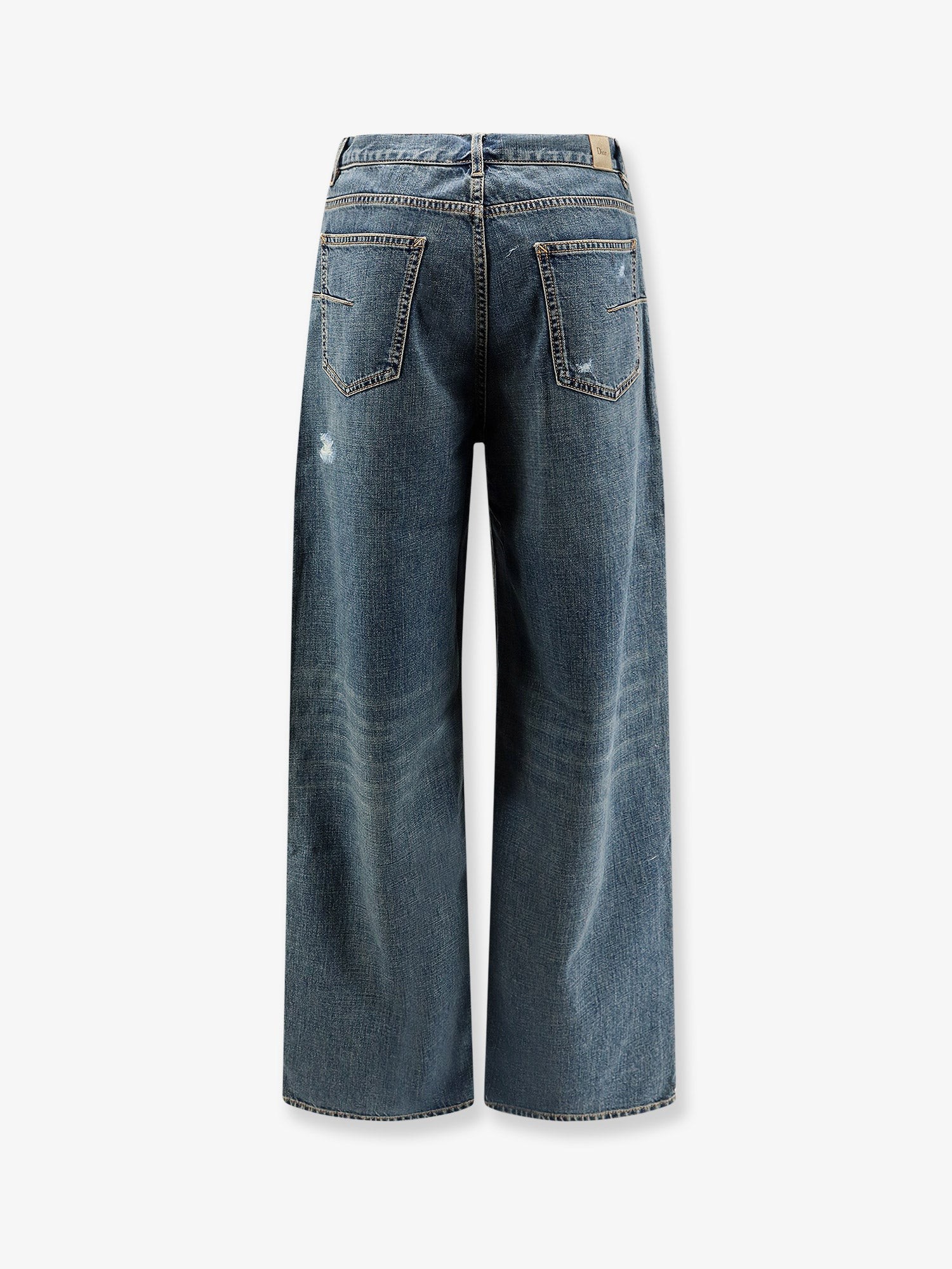 Destroyed-effect blue denim jeans - Image 2