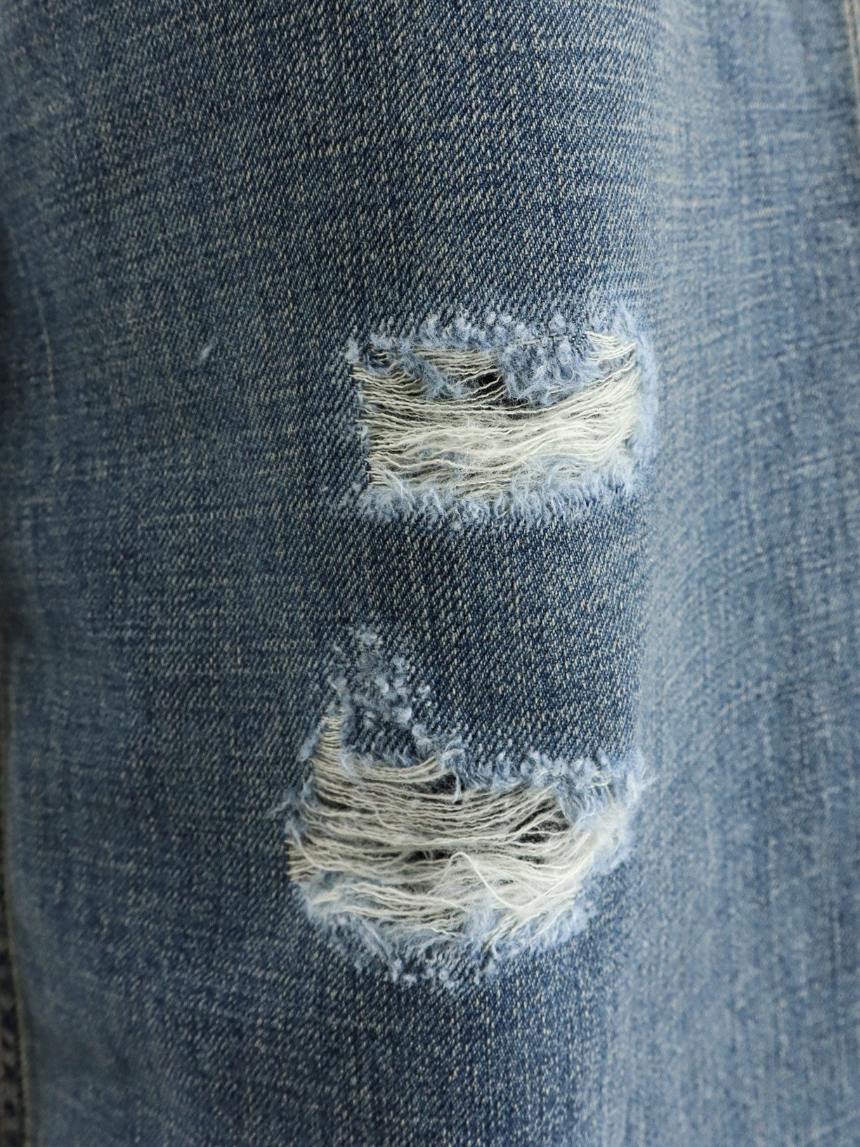 Destroyed-effect blue denim jeans - Image 3