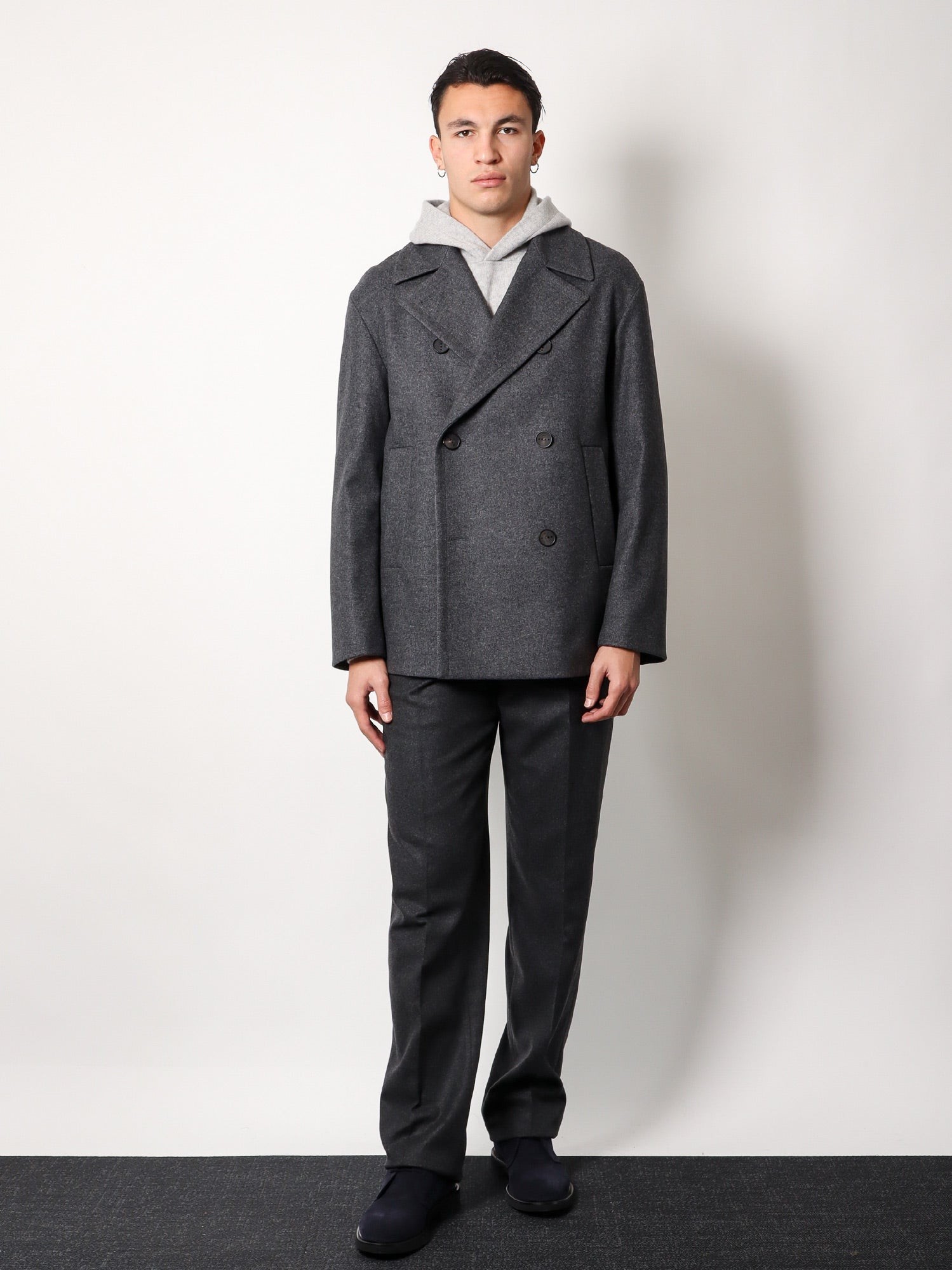 Double-breasted virgin wool blend coat - Image 2