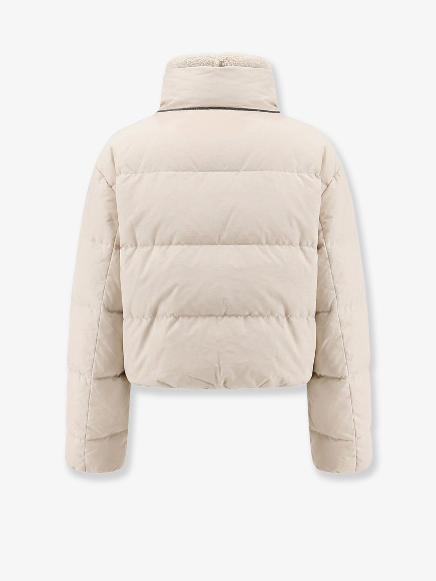 Down jacket with shearling collar - Image 2