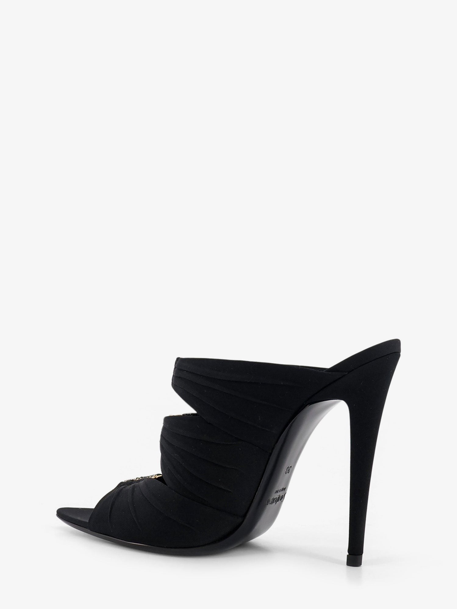 Emilie satin sandals with rhinestone logo detail - Image 3