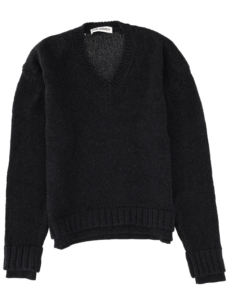 "FALSE V-NECK" SWEATER