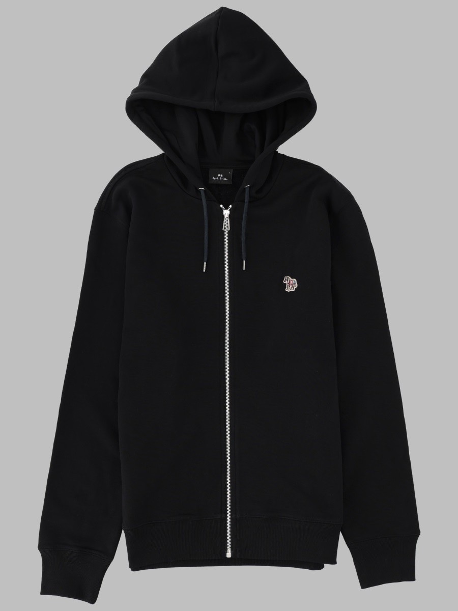 FELPA "ZEBRA" CON ZIP E CAPPUCCIO