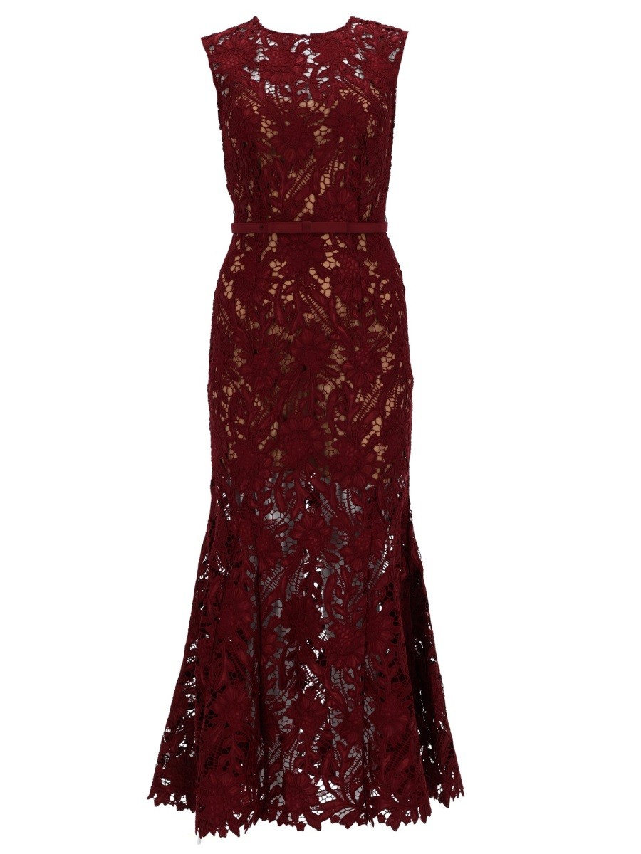 FLORAL LACE MIDI DRESS
