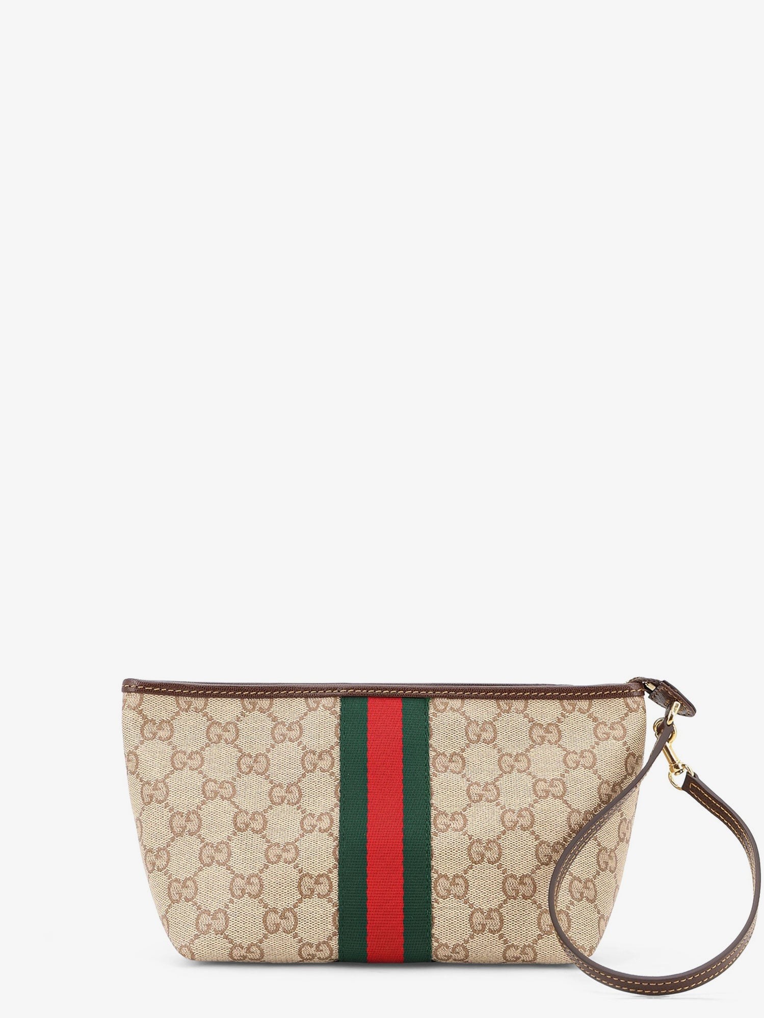 GG fabric clutch with Nastro Web on the front