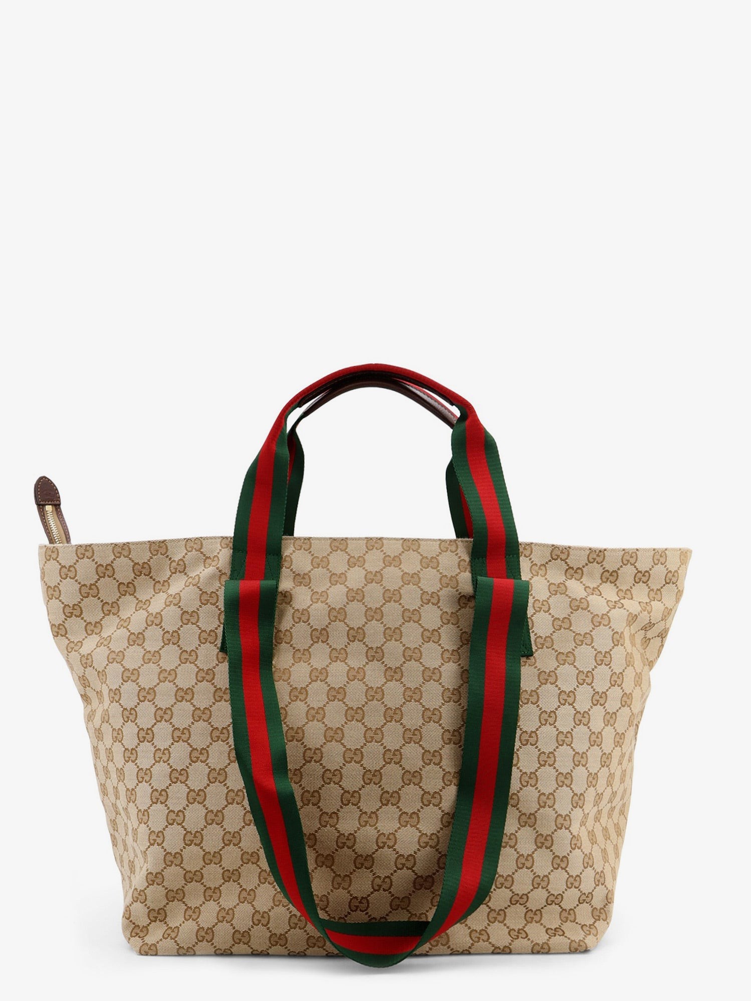 GG fabric shopping bag with Nastro Web handle detail - Image 2