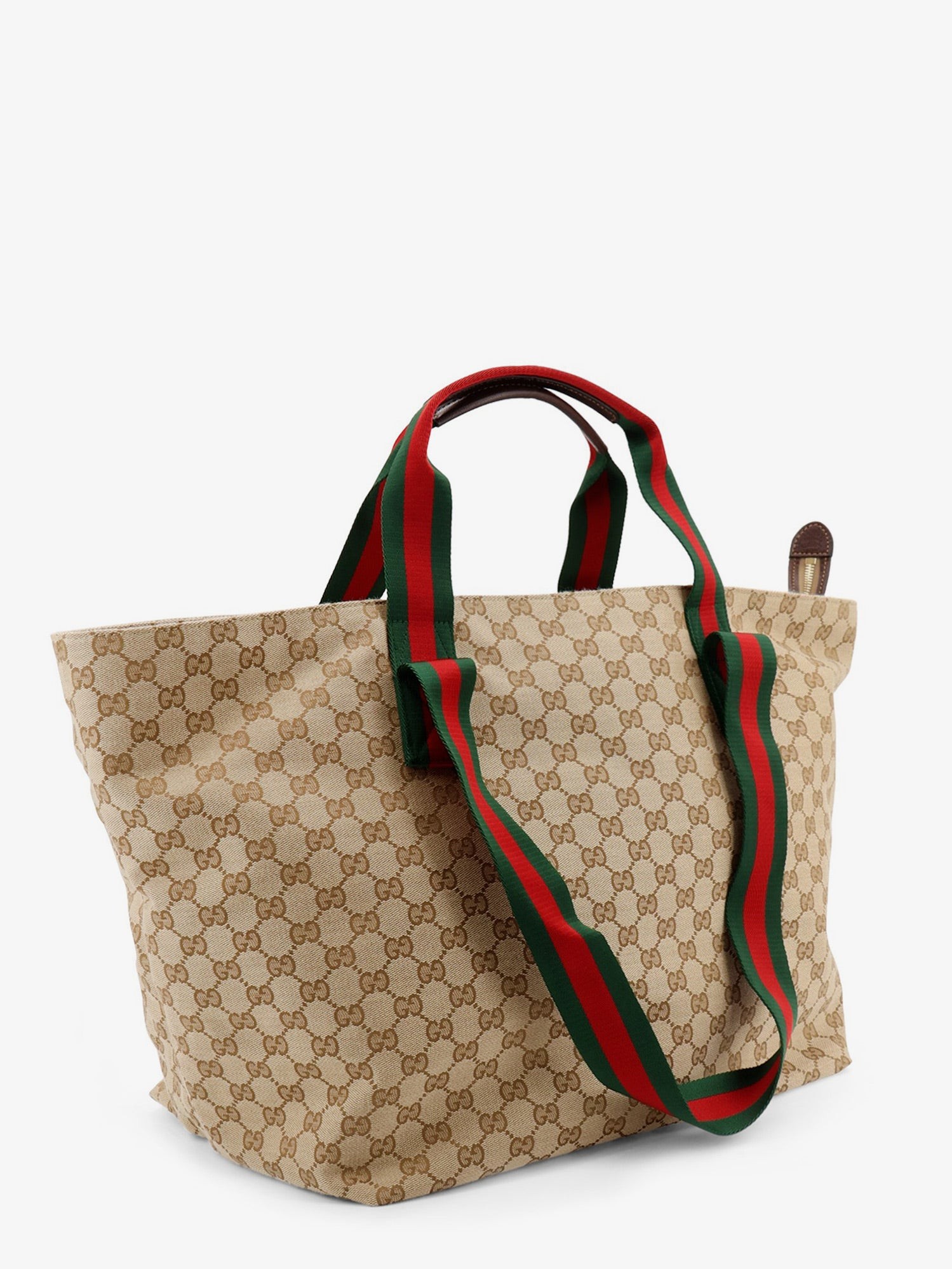 GG fabric shopping bag with Nastro Web handle detail - Image 3