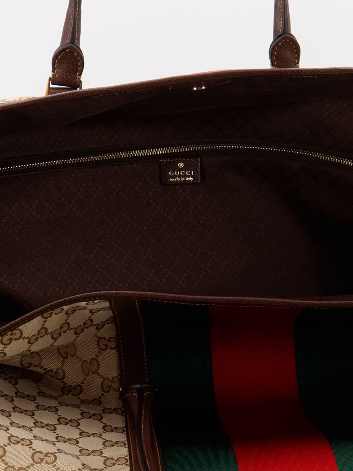 GG fabric travel bag with Web detail on the front - Image 4