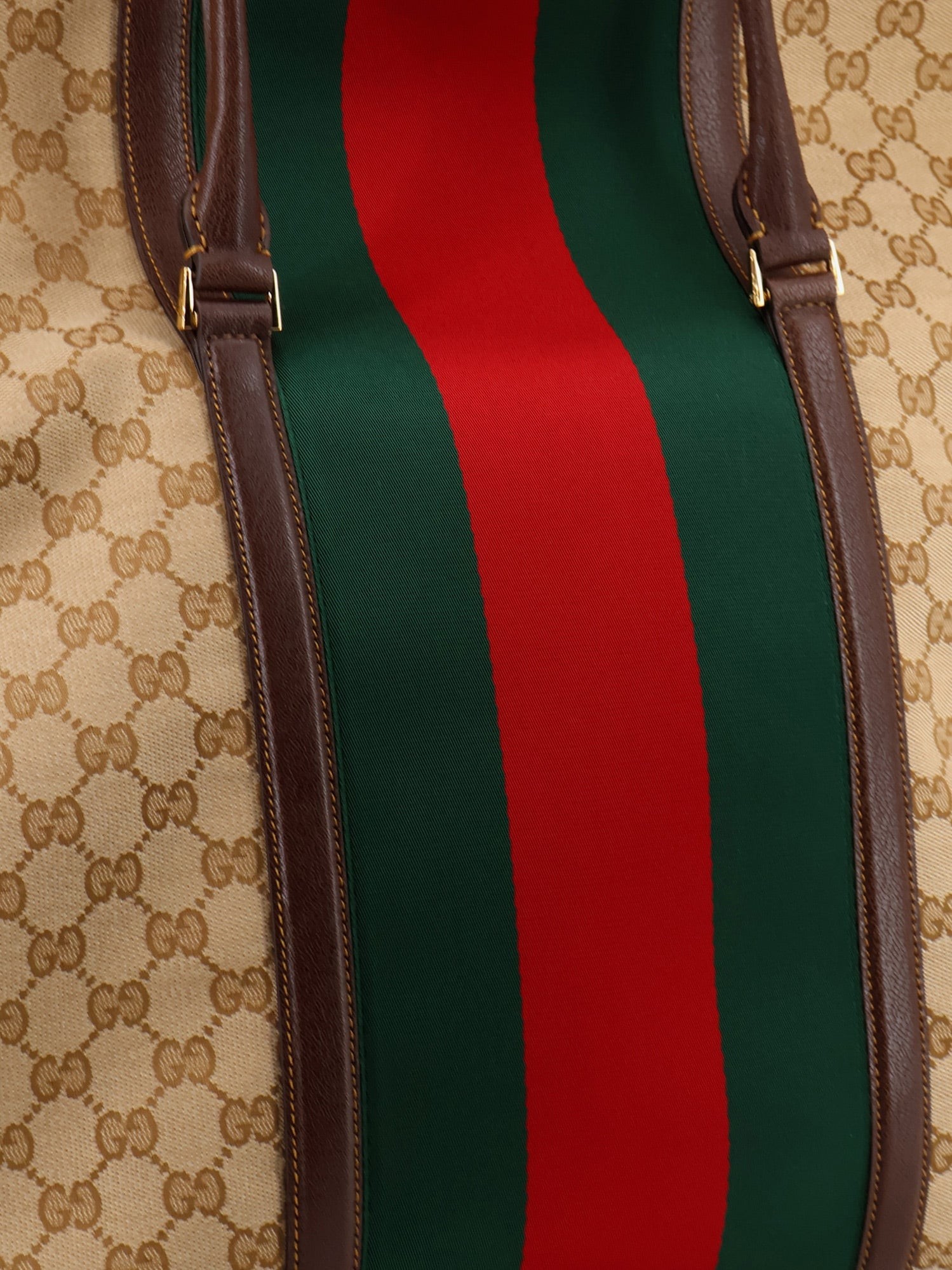 GG fabric travel bag with Web detail on the front - Image 5