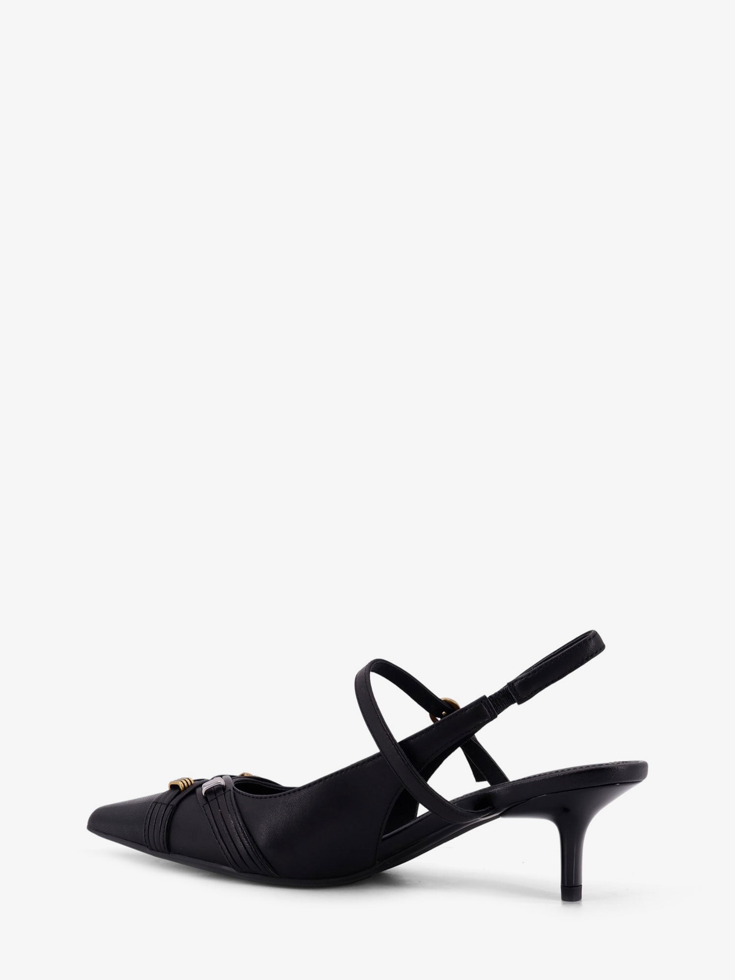 Gloria 18 leather pumps with metal lettering detail - Image 3