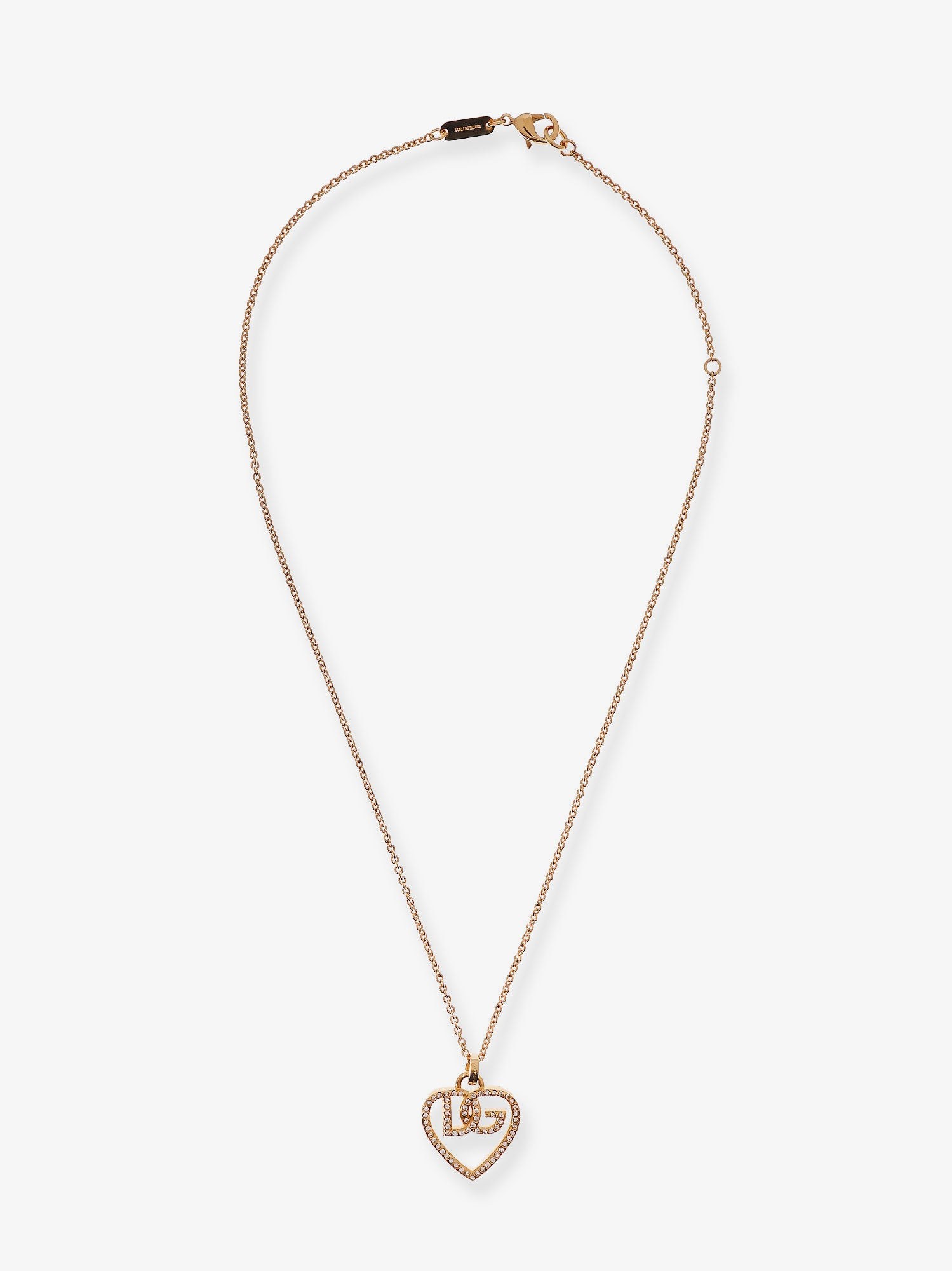 Gold brass necklace with rhinestones