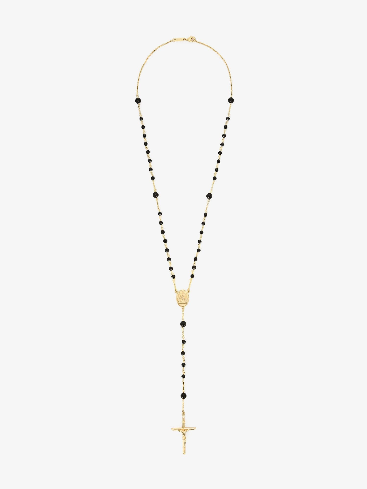 Gold brass rosary with natural stones