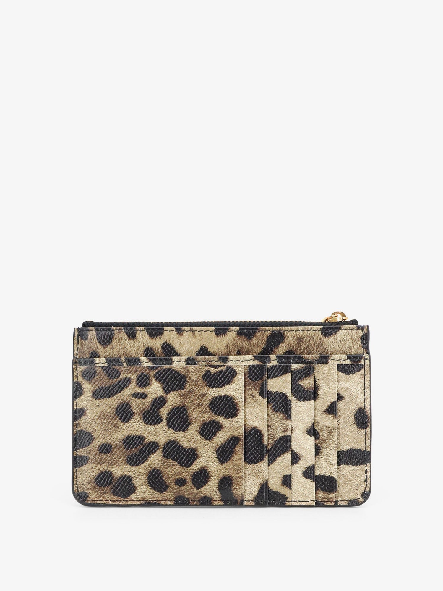 Hammered leather card holder with animal print - Image 2