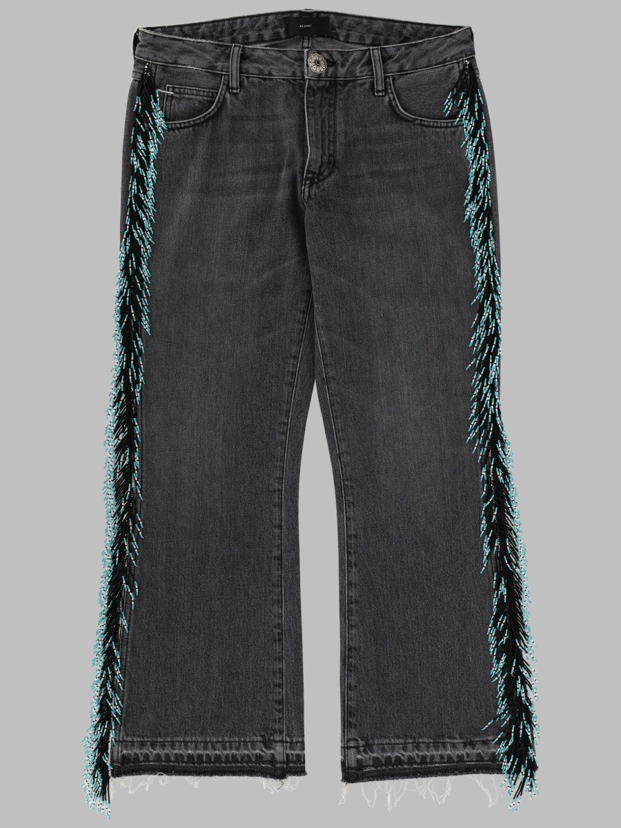 JEANS CON FRANGE DI PERLINE