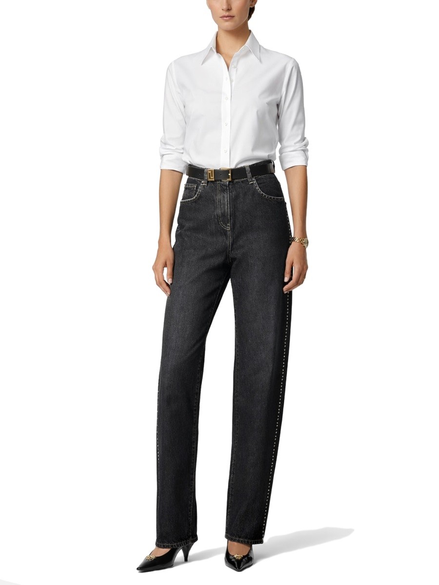JEANS WITH STUDS AND CRYSTALS DECORATION - Image 2