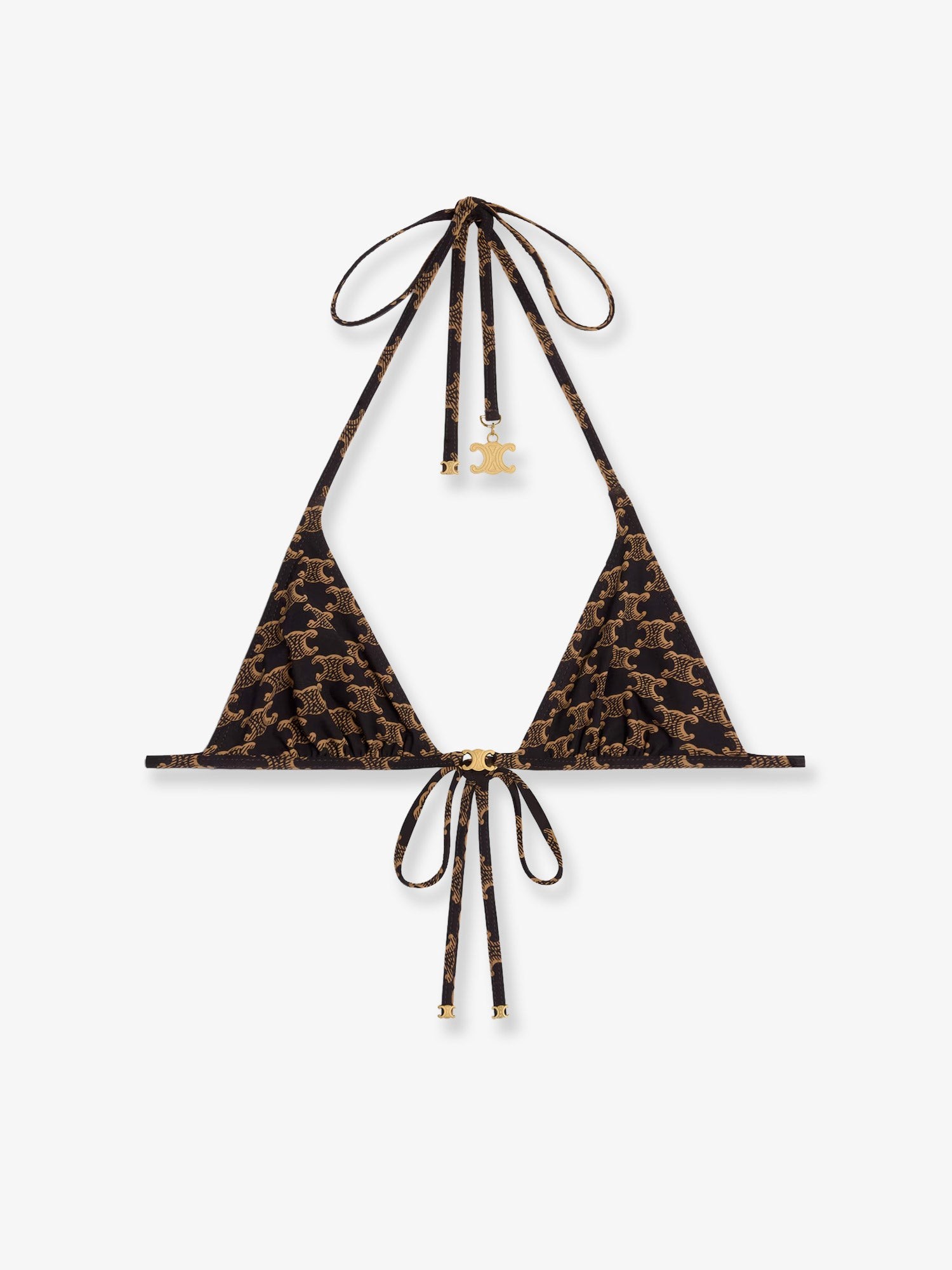 Jersey bikini top with monogram print - Image 2
