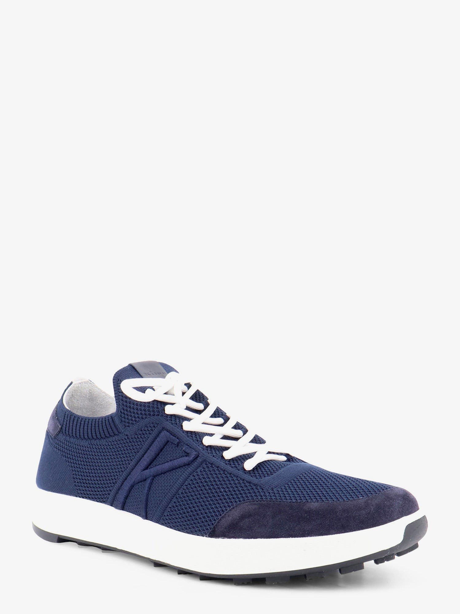 Knitted fabric sneakers with suede inserts - Image 2