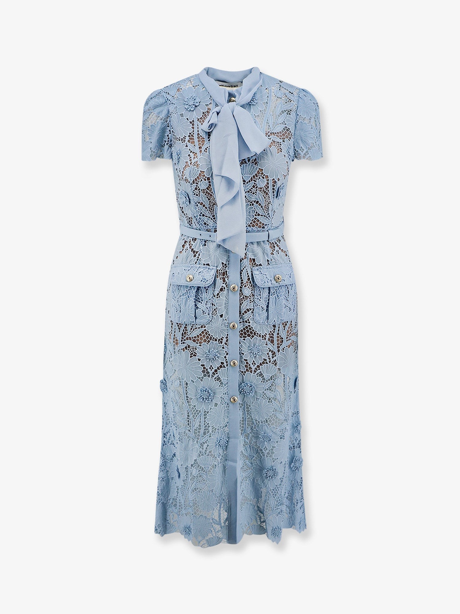 Lace dress with belt
