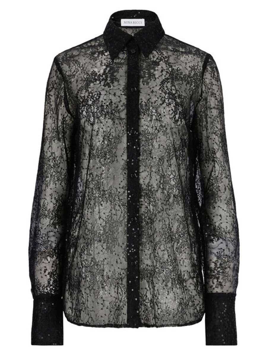 LACE SHIRT WITH SEQUINS