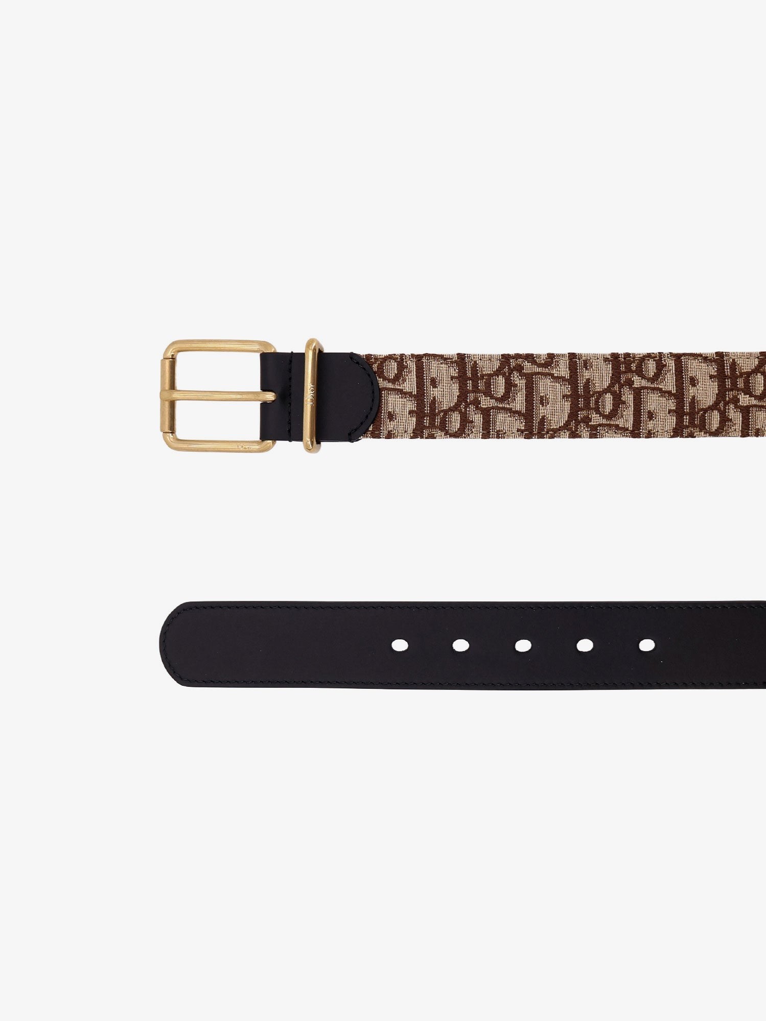 Leather belt with all-over Dior Oblique logo - Image 2
