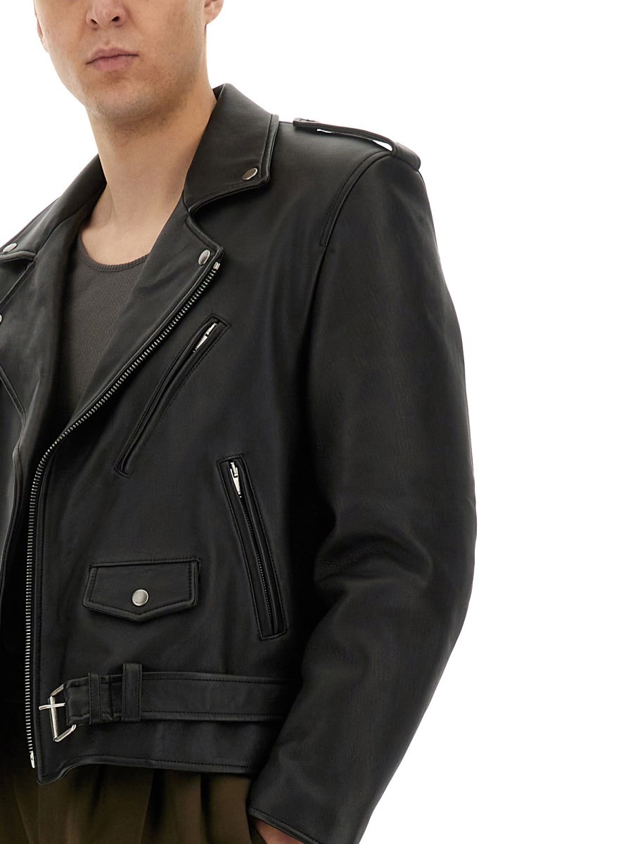 LEATHER BIKER JACKET - Image 4