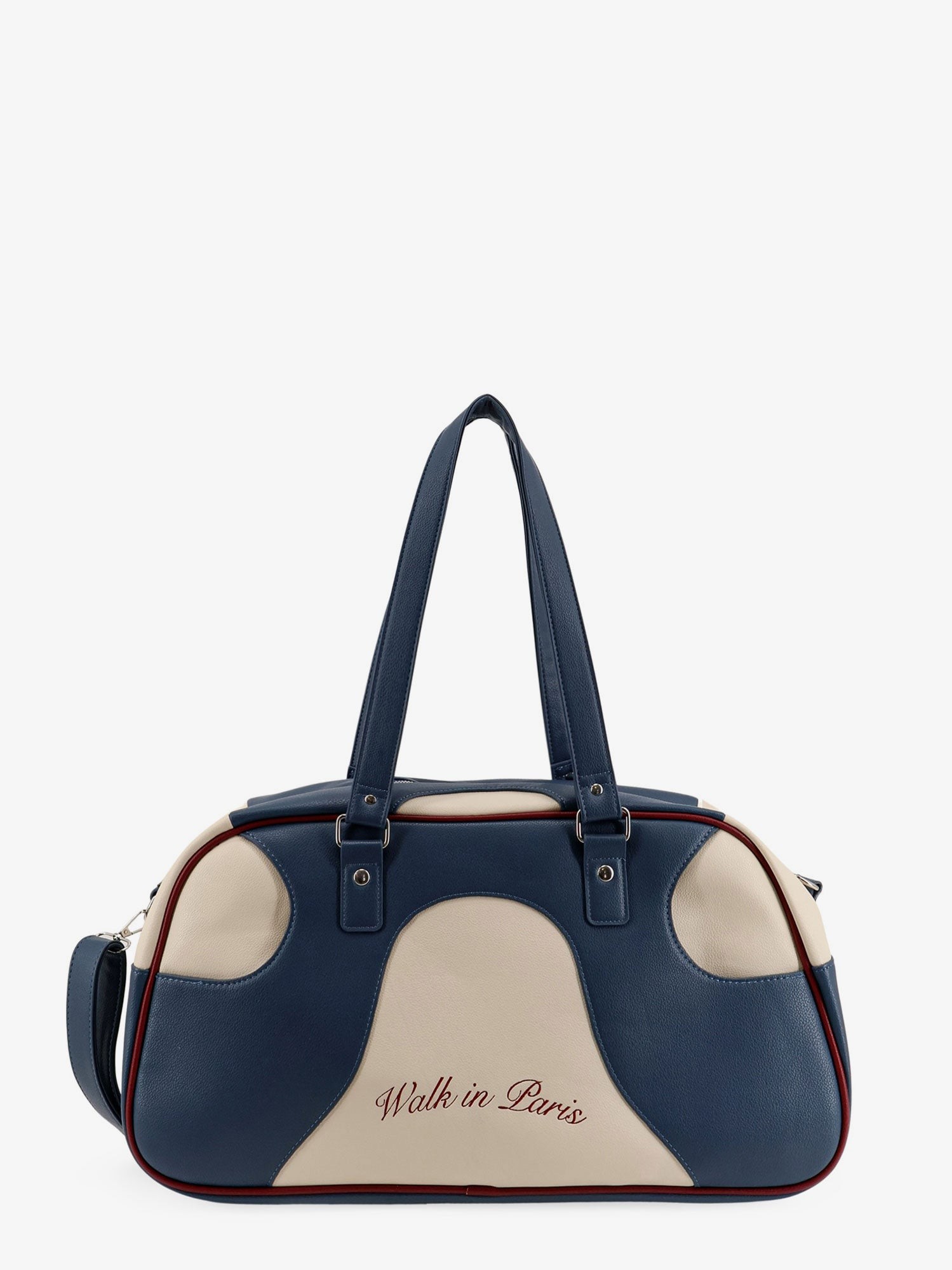 Leather crossbody bag with embroidered logo on the front