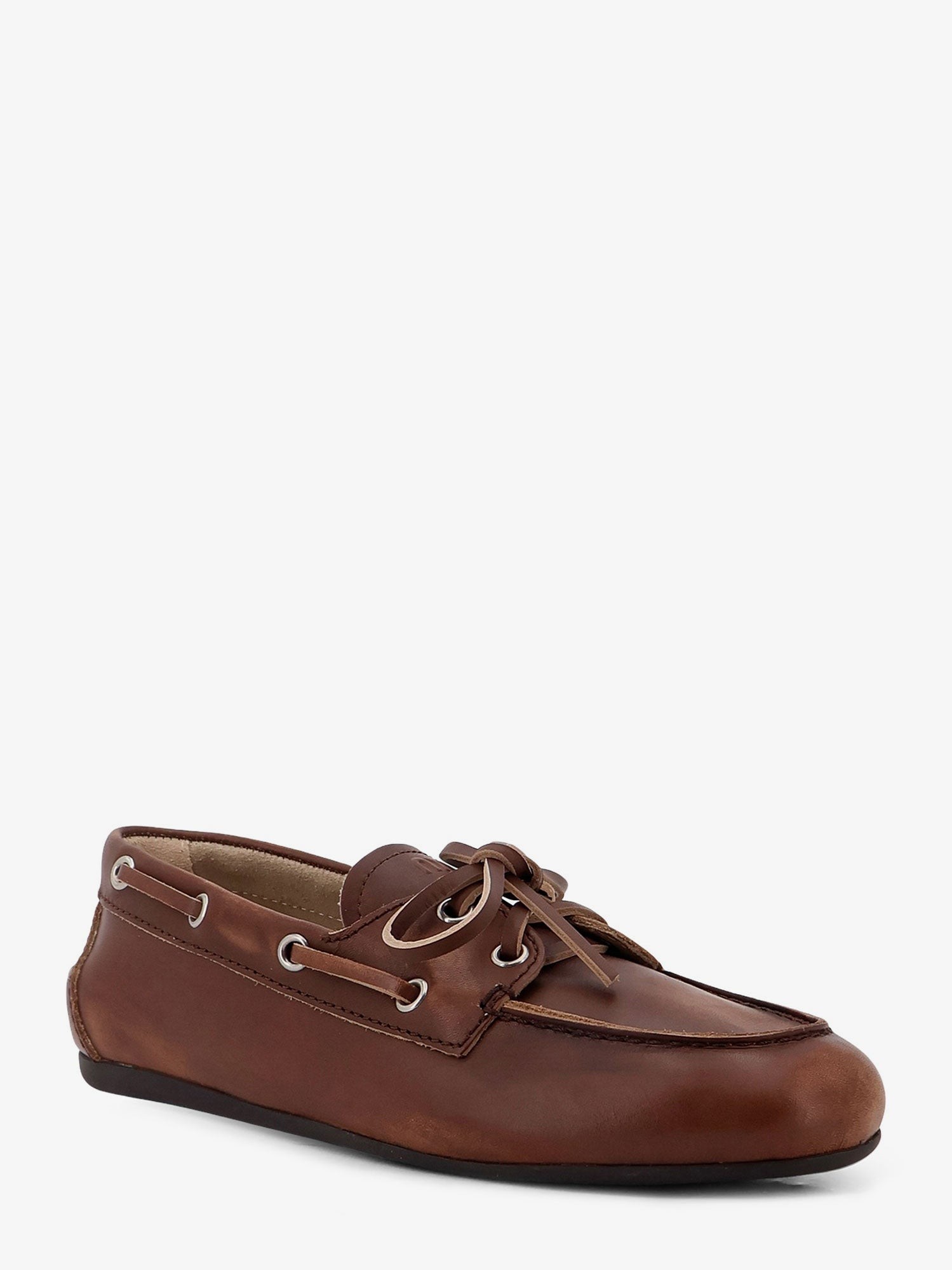 Leather loafers with lettering logo - Image 2