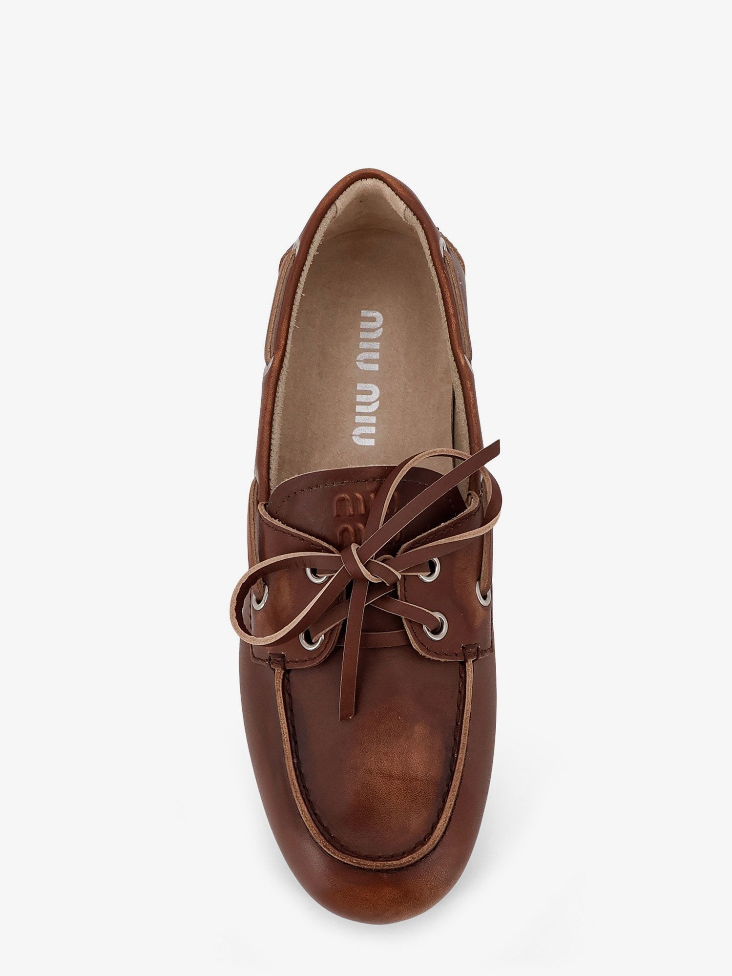 Leather loafers with lettering logo - Image 5